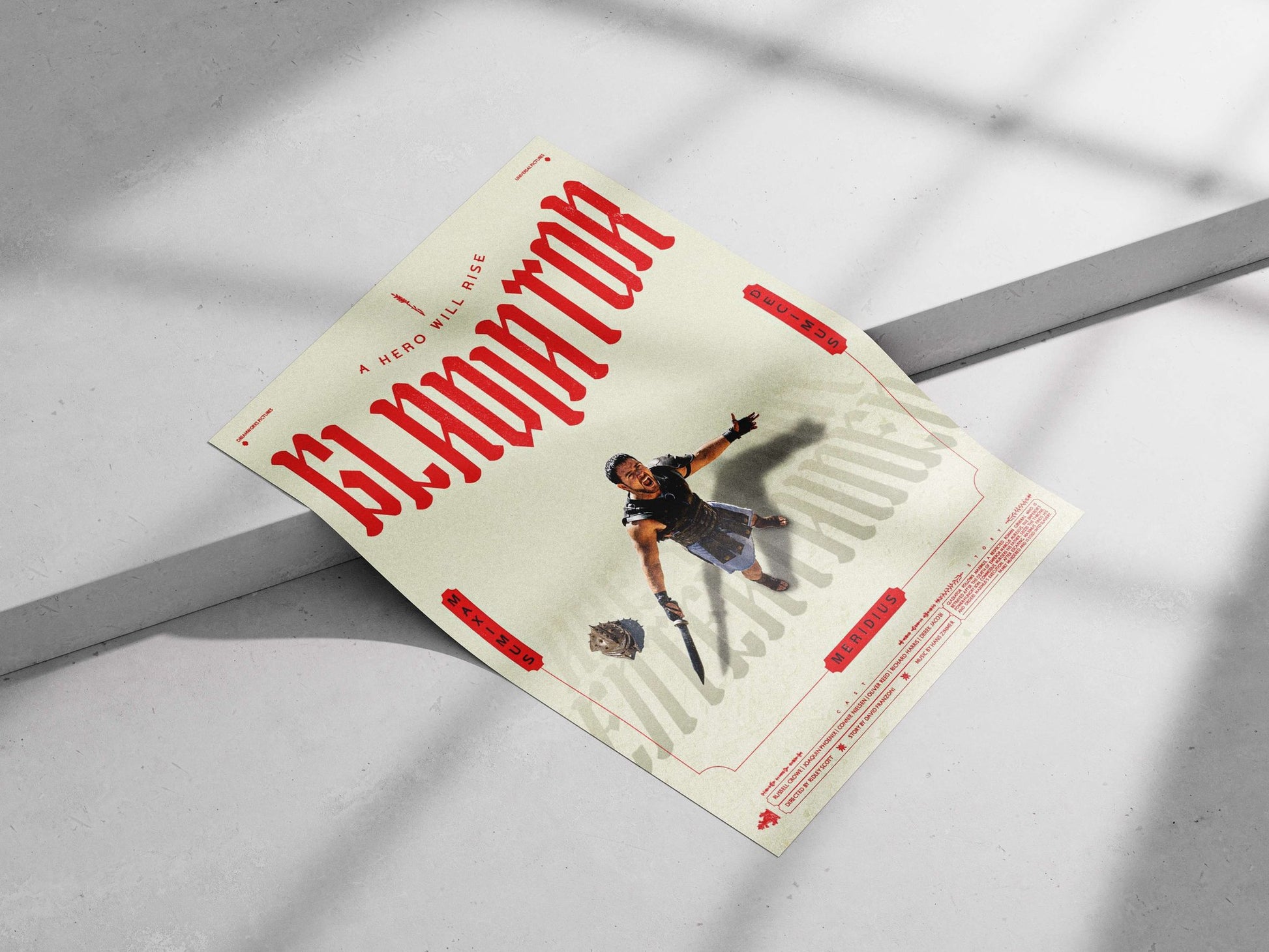 Maximus from the Gladiator film Main Subject: Maximus from the Gladiator film Matte poster print — Hollywood wall art India