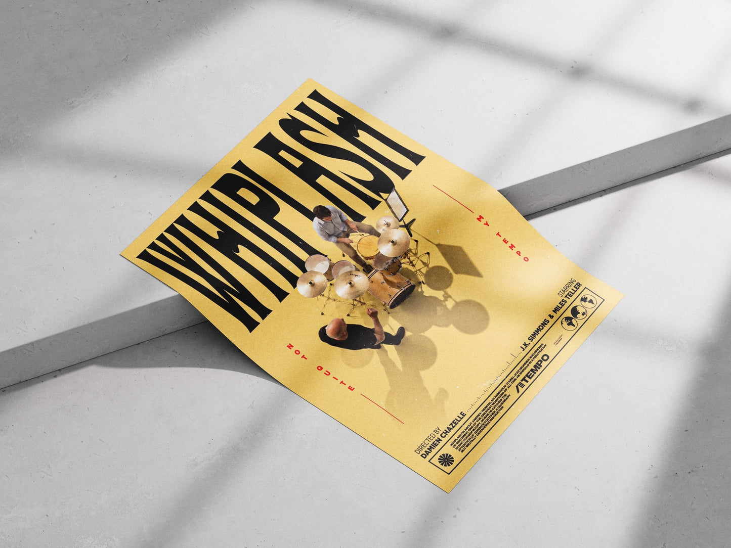The film "Whiplash" starring Miles Teller and J.K. Simmons, directed by Damien Chazelle. Main Subject: The film "Whiplash"