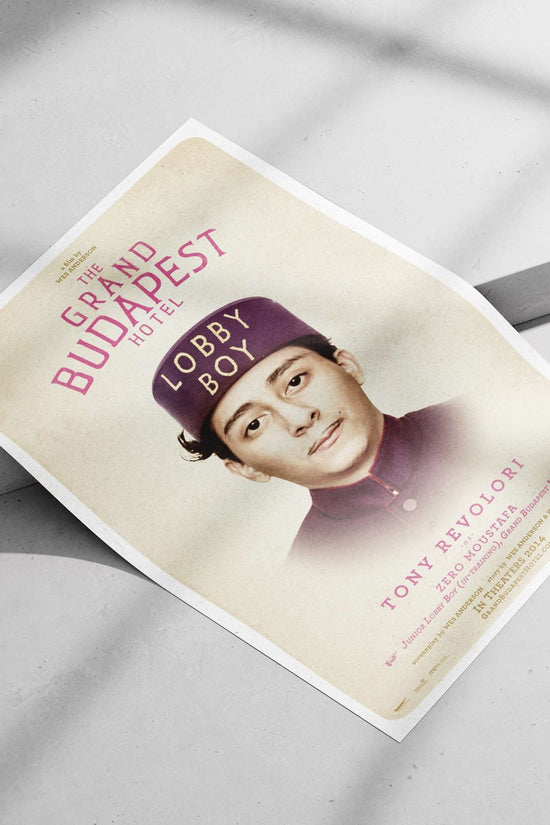 Tony Revolori as Zero Moustafa (Junior Lobby Boy) from *The Grand Budapest Hotel* Main Subject: Tony Revolori as Zero