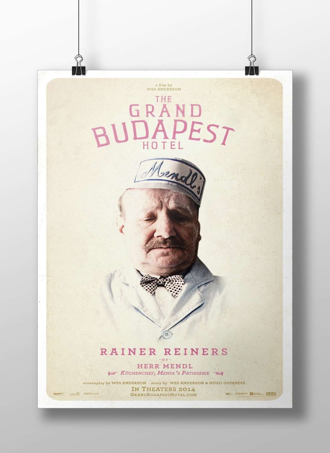 Rainer Reiners as Herr Mendl from *The Grand Budapest Hotel* Main Subject: Rainer Reiners as Herr Mendl from *The Grand
