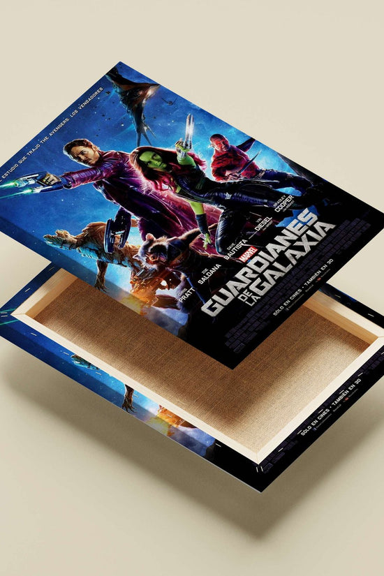 Marvel's "Guardians of the Galaxy" movie poster featuring Chris Pratt (Peter Quill), Zoe Saldana (Gamora), Dave Bautista