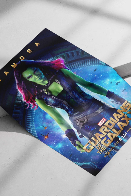 Gamora from Marvel's Guardians of the Galaxy Main Subject: Gamora from Marvel's Guardians of the Galaxy Matte poster print —