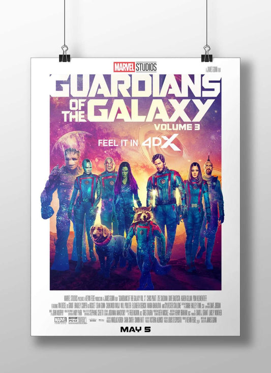 Guardians of the Galaxy Volume 3 team (Chris Pratt, Zoe Saldaña, Dave Bautista, Vin Diesel, Bradley Cooper, Karen Gillan,