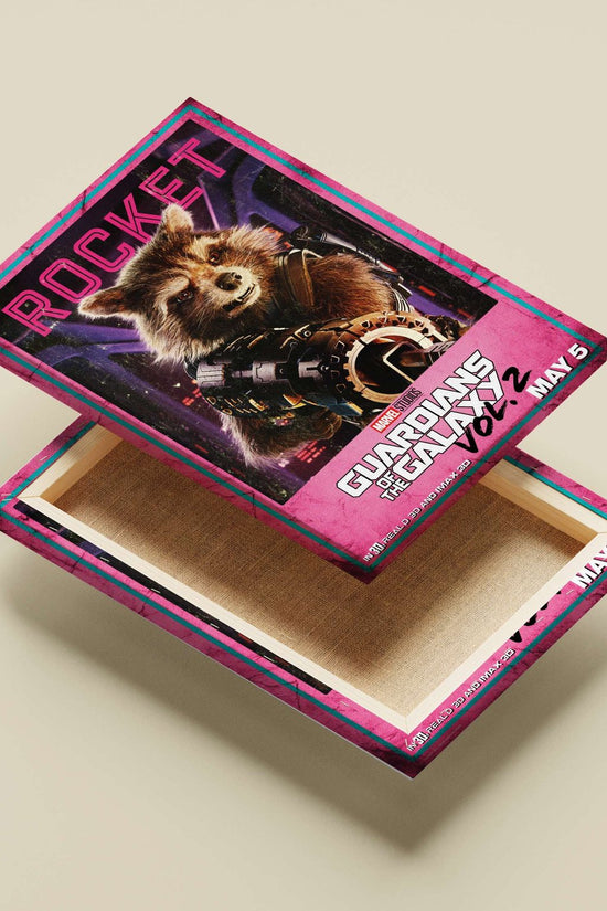 Rocket, a character from Marvel Studios' Guardians of the Galaxy Vol. 2. Main Subject: Rocket, a character from Marvel