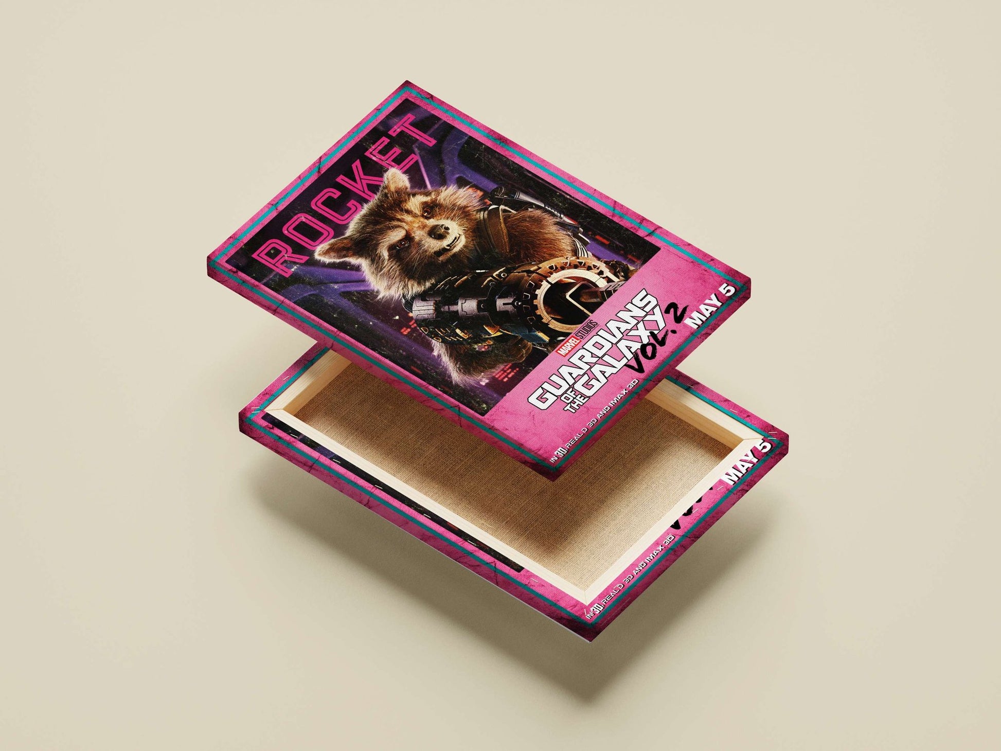 Rocket, a character from Marvel Studios' Guardians of the Galaxy Vol. 2. Main Subject: Rocket, a character from Marvel