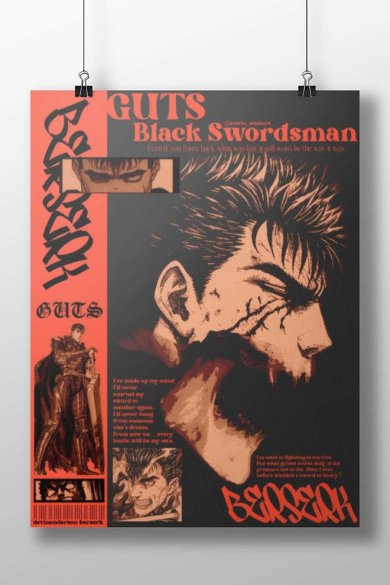 Guts (Black Swordsman from Berserk franchise) Main Subject: Guts (Black Swordsman from Berserk franchise) Matte BoizzBoard