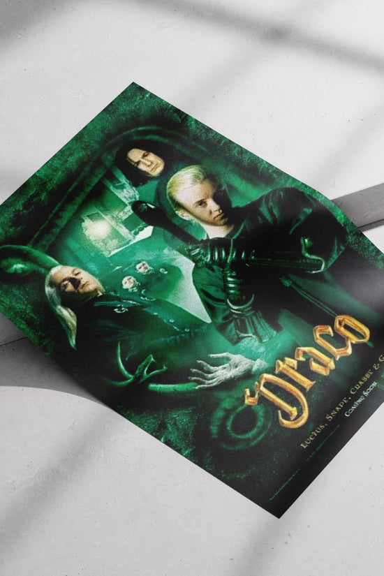 Draco Malfoy, Lucius Malfoy, Severus Snape, Crabbe, and Goyle from the Harry Potter franchise Main Subject: Draco Malfoy,