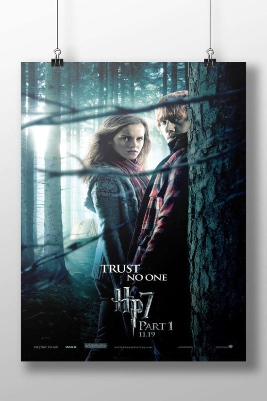 Harry Potter franchise (featuring Hermione Granger and Ron Weasley in "Harry Potter and the Deathly Hallows Part 1" poster)