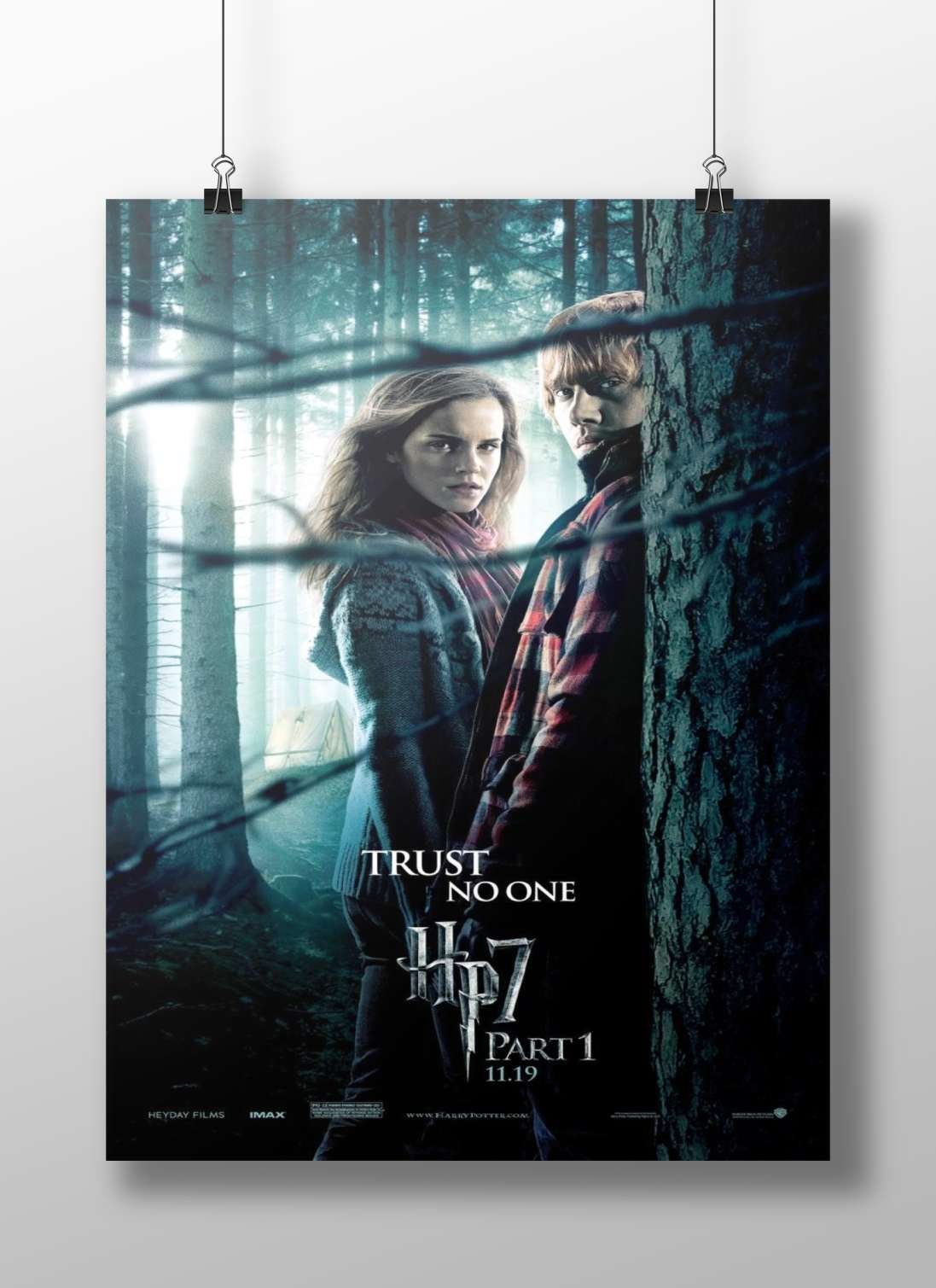 Harry Potter franchise (featuring Hermione Granger and Ron Weasley in "Harry Potter and the Deathly Hallows Part 1" poster)