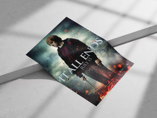 Bill Denbrough from the "It" franchise Main Subject: Bill Denbrough from the "It" franchise Matte poster print — Superhero