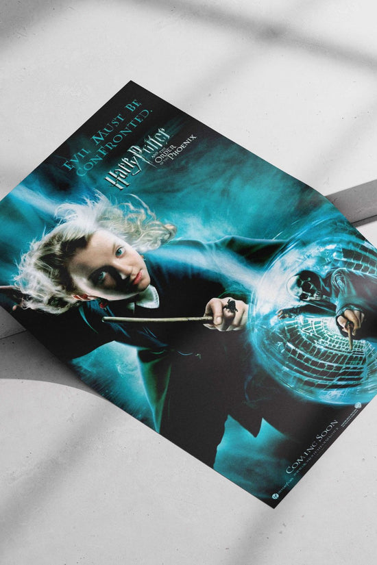 The Harry Potter franchise's "Harry Potter and the Order of the Phoenix" movie poster. Main Subject: The Harry Potter