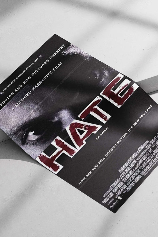 HATE (La Haine), a film by Mathieu Kassovitz Main Subject: HATE (La Haine), a film by Mathieu Kassovitz Matte poster print —