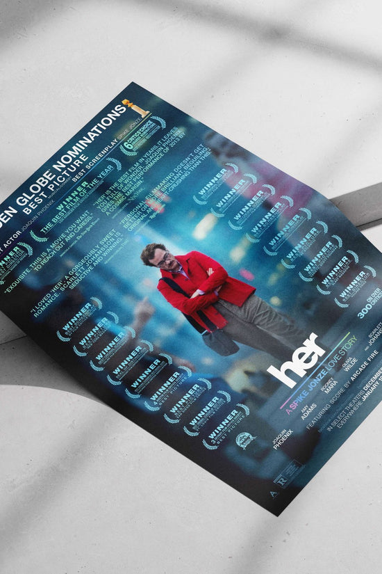 The film "Her" (2013), directed by Spike Jonze and starring Joaquin Phoenix, Amy Adams, and Scarlett Johansson. Main