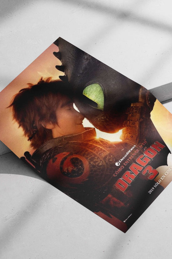 Hiccup and Toothless from "Cómo Entrenar a Tu Dragón 3" (How to Train Your Dragon 3) Main Subject: Hiccup and Toothless from