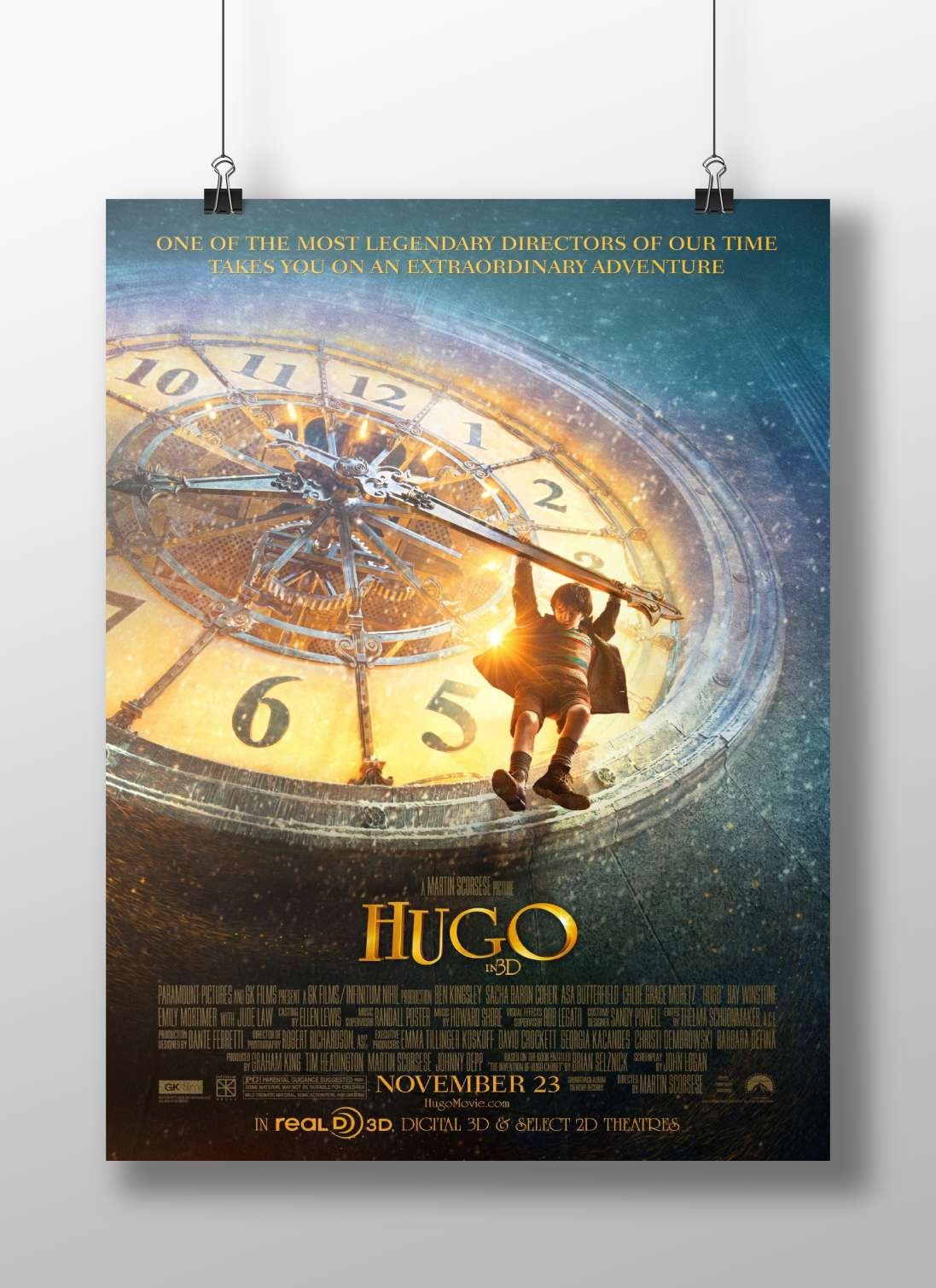 The film "Hugo" (2011), directed by Martin Scorsese and based on "The Invention of Hugo Cabret". Main Subject: The film