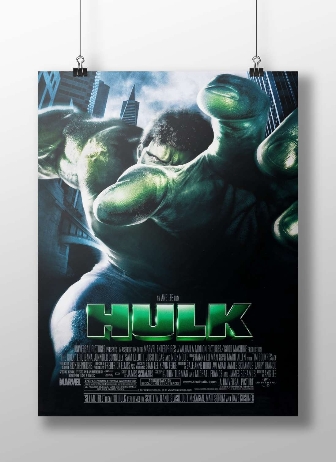 Hulk, the fictional character from Marvel Comics featured in the 2003 film "The Hulk" Main Subject: Hulk, the fictional