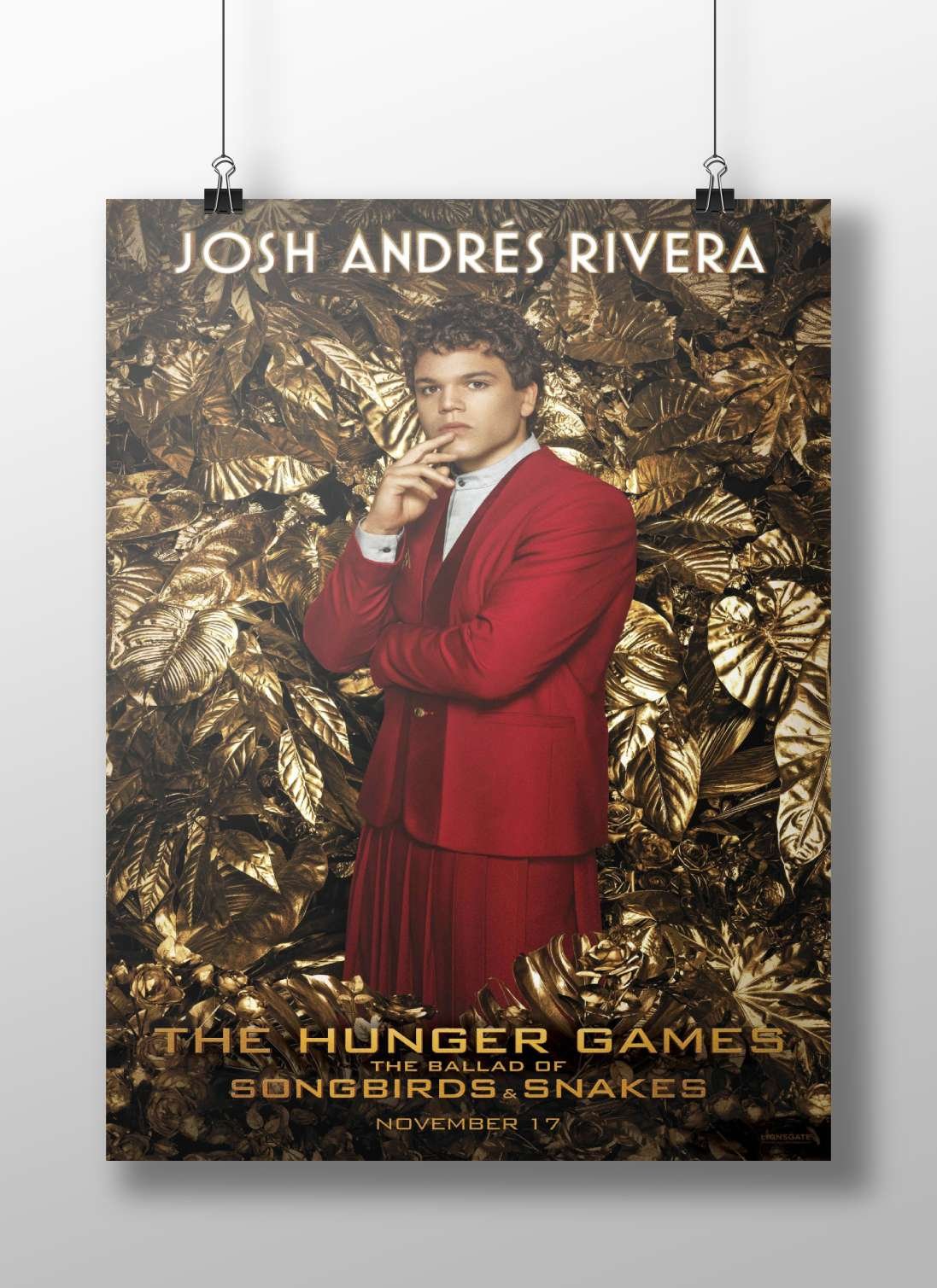 Josh Andrés Rivera (actor) from The Hunger Games franchise (specifically The Ballad of Songbirds & Snakes). Main Subject: