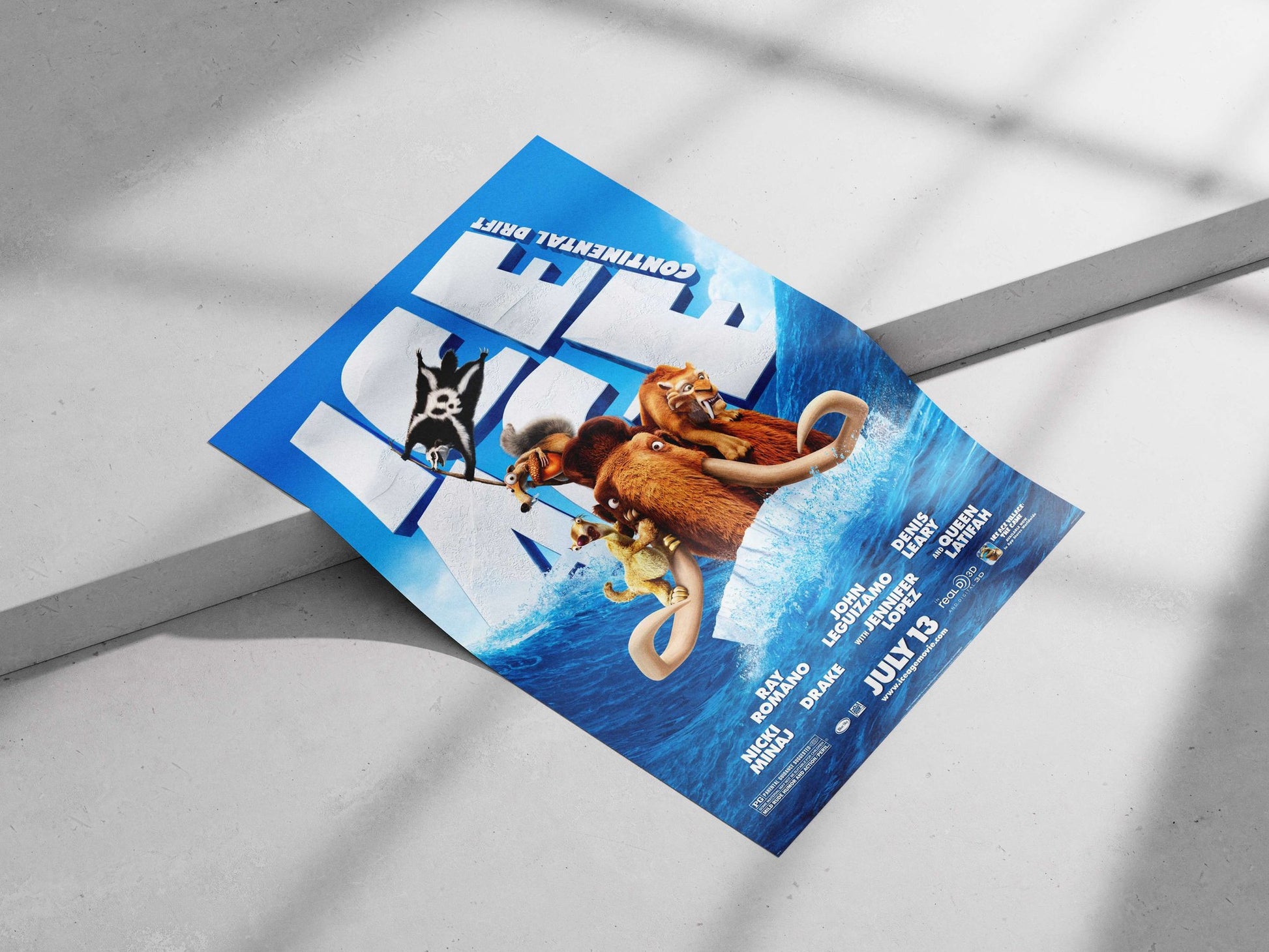 Ice Age franchise characters (Manny the mammoth, Scrat, Diego) from Ice Age: Continental Drift Main Subject: Ice Age