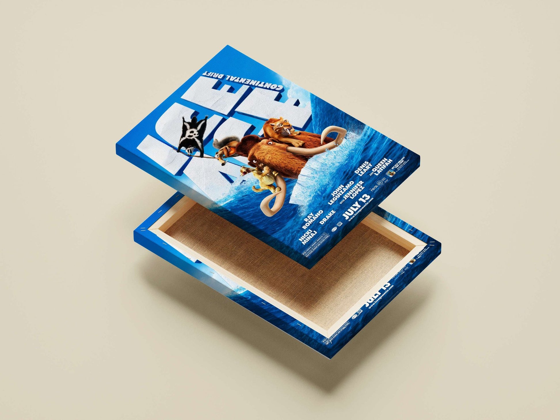 Ice Age franchise characters (Manny the mammoth, Scrat, Diego) from Ice Age: Continental Drift Main Subject: Ice Age