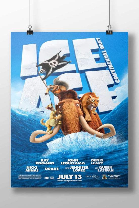 Ice Age franchise characters (Manny the mammoth, Scrat, Diego) from Ice Age: Continental Drift Main Subject: Ice Age