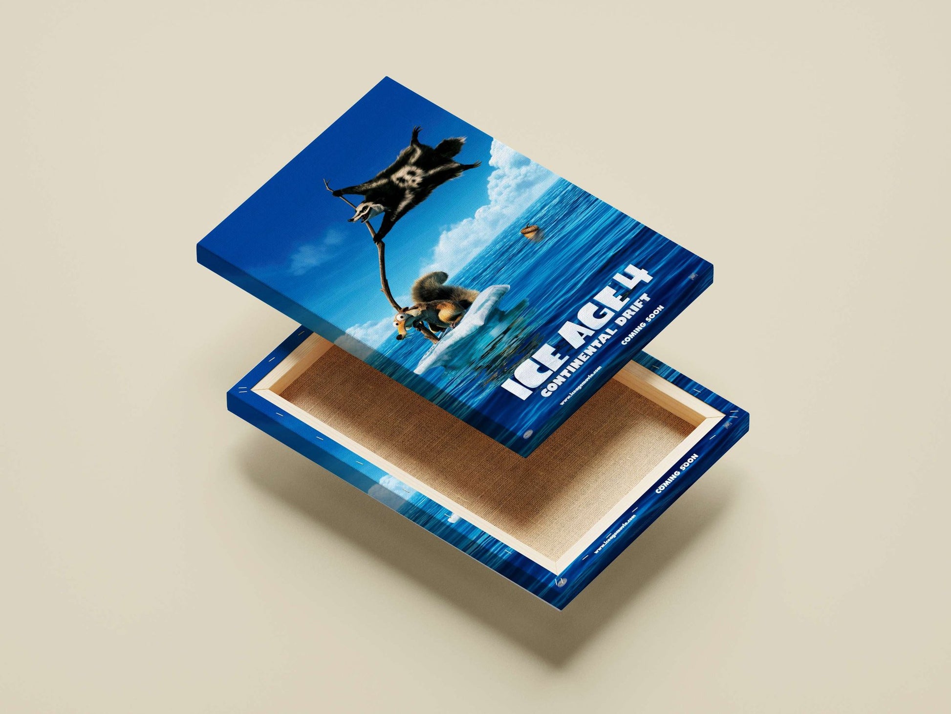 Ice Age 4 characters (Scrat and Diego) Main Subject: Ice Age 4 characters (Scrat and Diego) Canvas wall art — Anime wall art