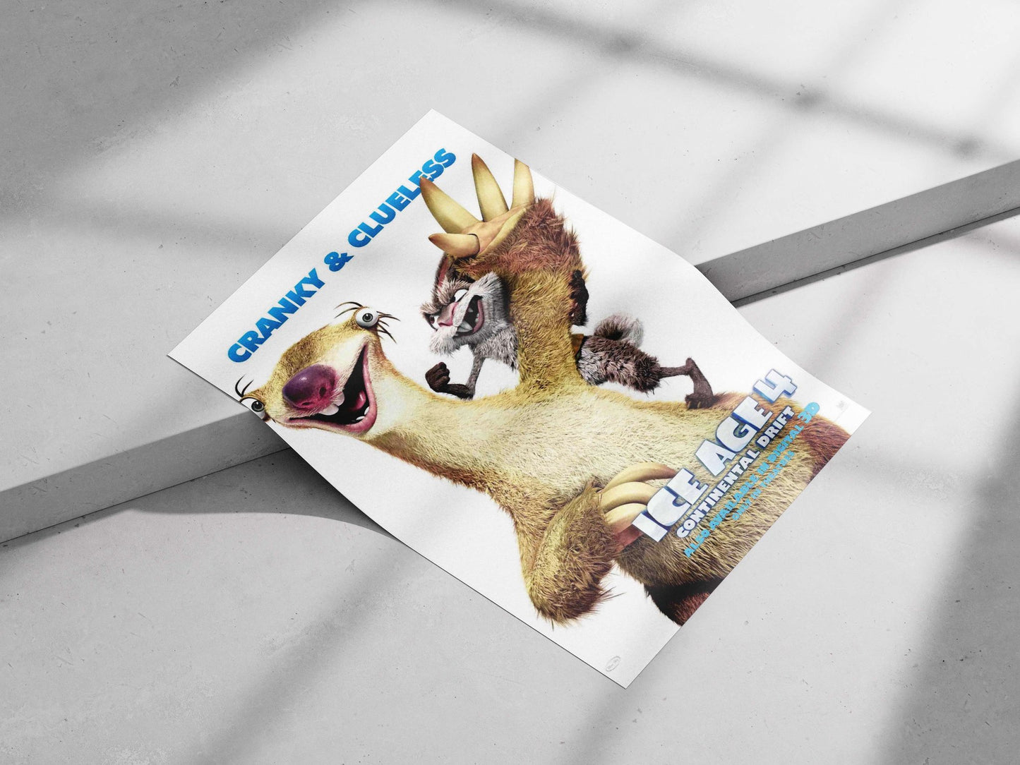 Crash and Eddie from the Ice Age 4 franchise. Main Subject: Crash and Eddie from the Ice Age 4 franchise. Matte poster print