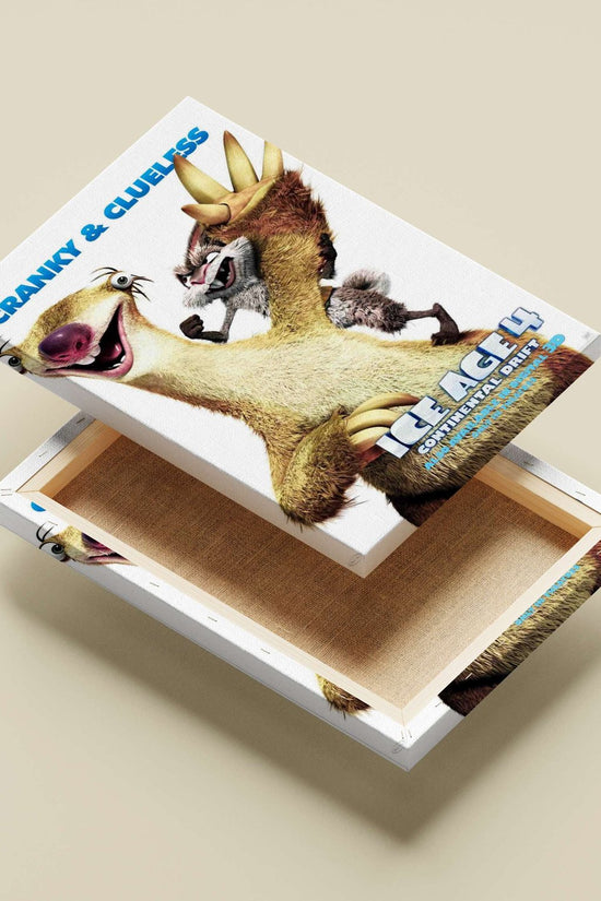Crash and Eddie from the Ice Age 4 franchise. Main Subject: Crash and Eddie from the Ice Age 4 franchise. Canvas wall art —
