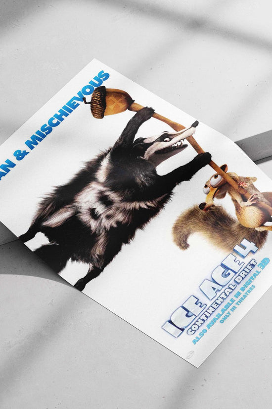 Scrat and Buck from Ice Age 4 Main Subject: Scrat and Buck from Ice Age 4 Matte poster print — Gaming wall art India |