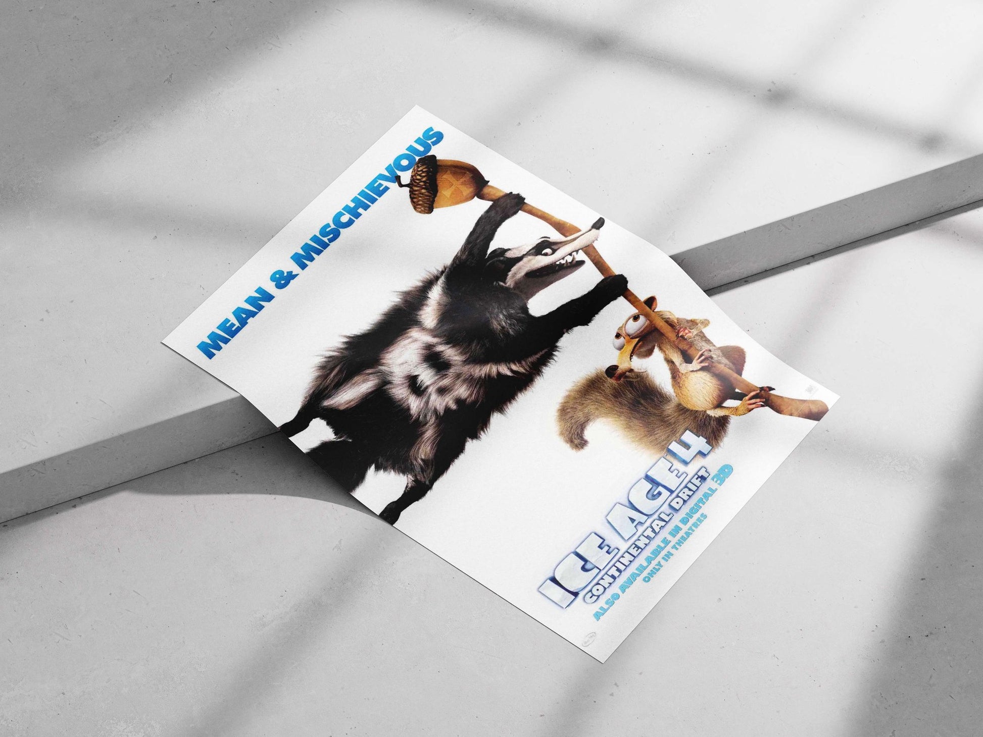Scrat and Buck from Ice Age 4 Main Subject: Scrat and Buck from Ice Age 4 Matte poster print — Gaming wall art India |