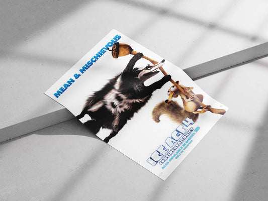 Scrat and Buck from Ice Age 4 Main Subject: Scrat and Buck from Ice Age 4 Matte poster print — Gaming wall art India |
