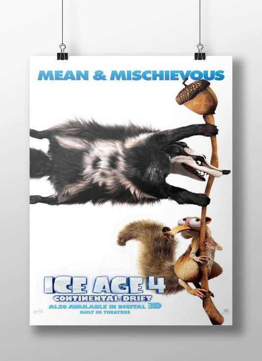 Scrat and Buck from Ice Age 4 Main Subject: Scrat and Buck from Ice Age 4 Matte BoizzBoard rigid print — Gaming wall art