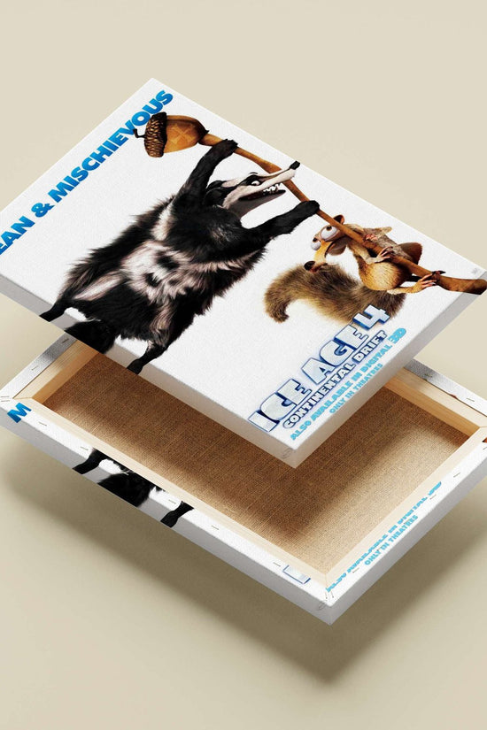 Scrat and Buck from Ice Age 4 Main Subject: Scrat and Buck from Ice Age 4 Canvas wall art — Gaming wall art India |