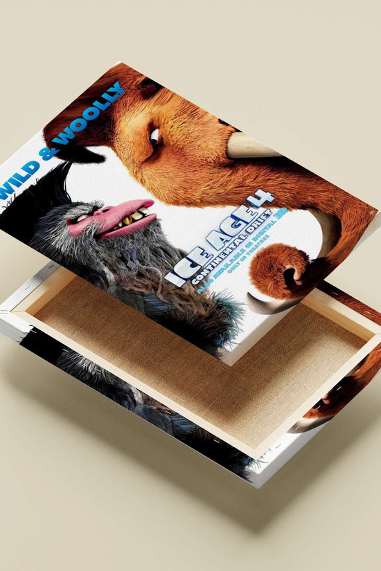 Manny the mammoth and Scrat the squirrel from Ice Age 4: Continental Drift Main Subject: Manny the mammoth and Scrat the