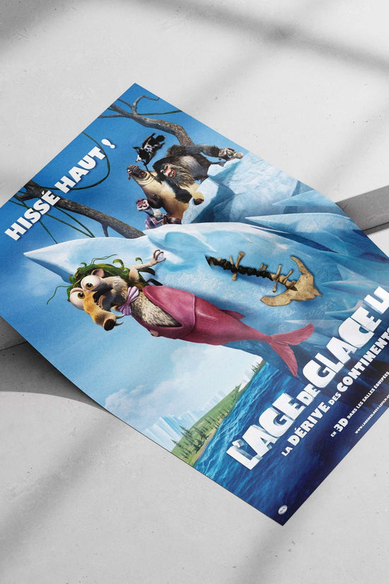 Ice Age 4 (L'Âge de Glace 4) franchise characters, specifically Scrat, Manny the mammoth, Diego the saber-toothed tiger, and