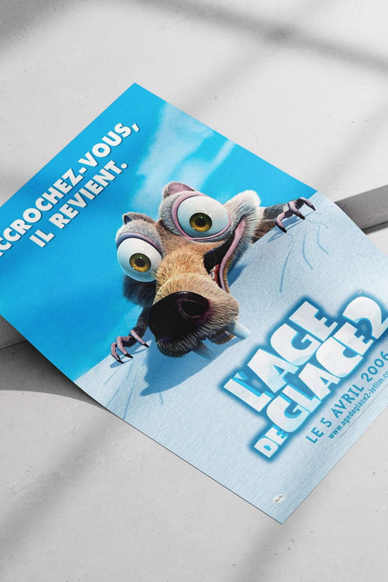Scrat, a saber-toothed tiger character from the Ice Age franchise. Main Subject: Scrat, a saber-toothed tiger character from