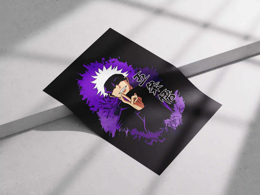 Jujutsu Kaisen Satoru Gojo Purple Aesthetic Anime Poster - Blindfolded Sorcerer Art Print