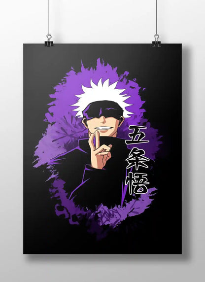 Jujutsu Kaisen Satoru Gojo Purple Aesthetic Anime Poster - Blindfolded Sorcerer Art Print