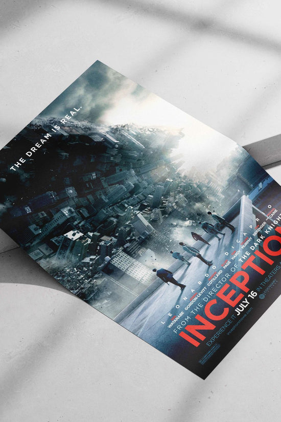 The movie "Inception" (franchise) Main Subject: The movie "Inception" (franchise) Matte poster print — Hollywood wall art