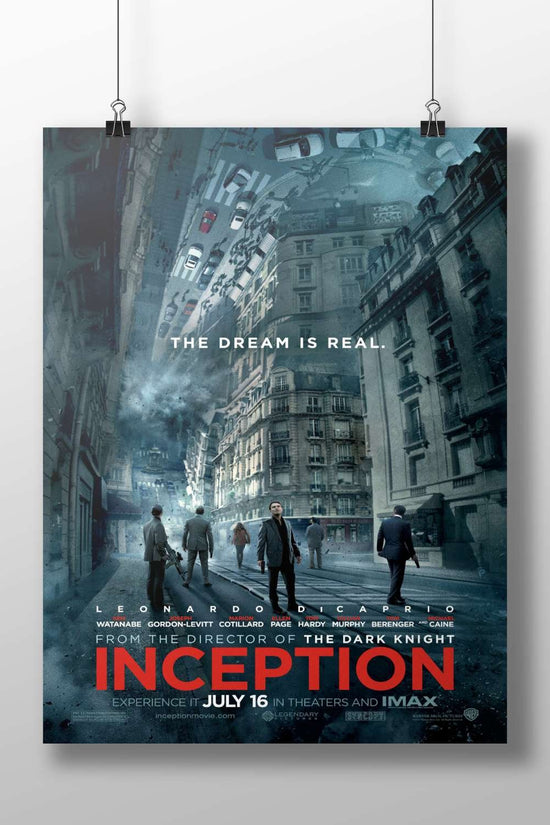 The film "Inception" (2010 movie poster with franchise name). Main Subject: The film "Inception" (2010 movie poster with