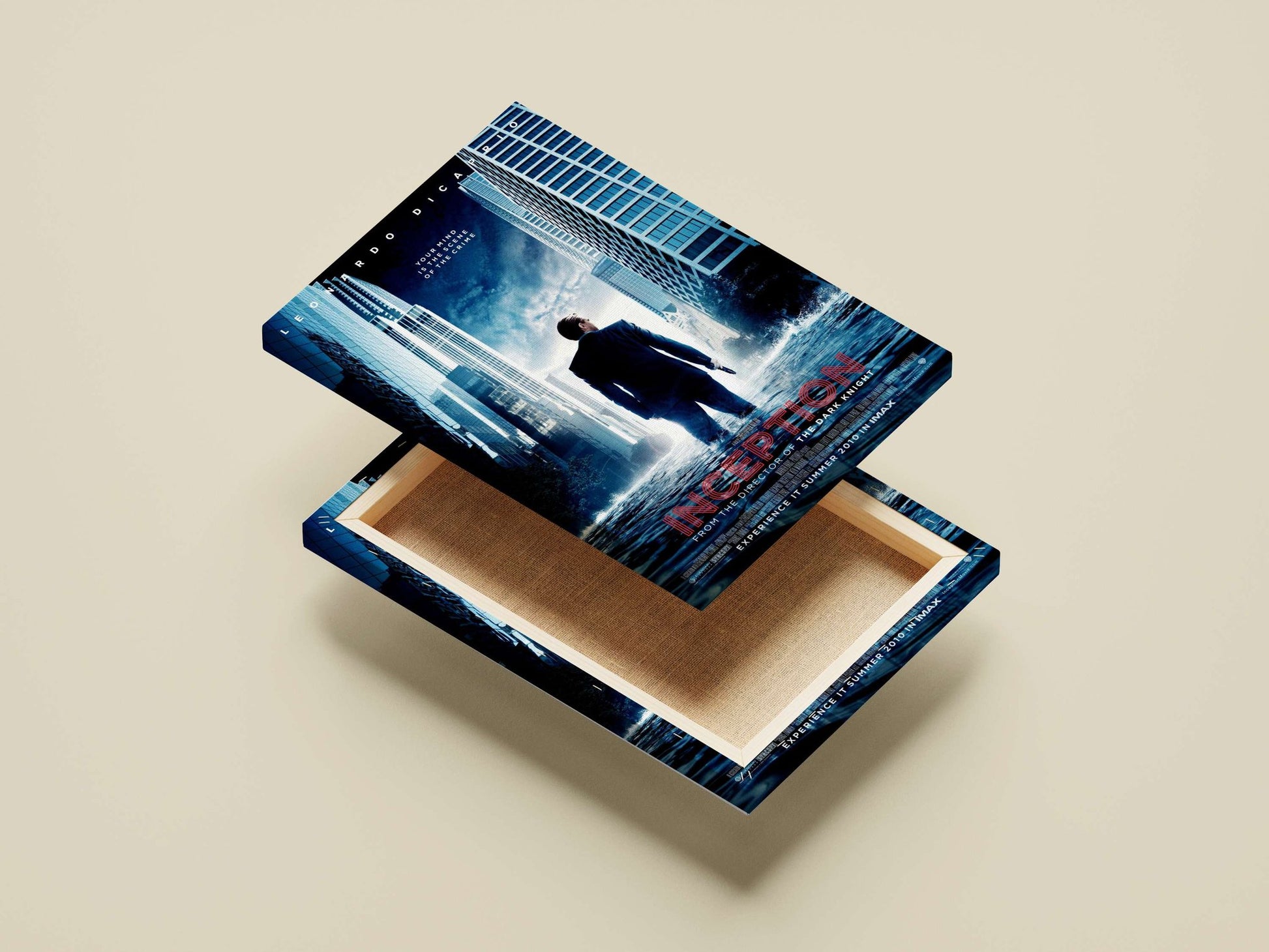 The movie "Inception" starring Leonardo DiCaprio. Main Subject: The movie "Inception" starring Leonardo DiCaprio. Canvas