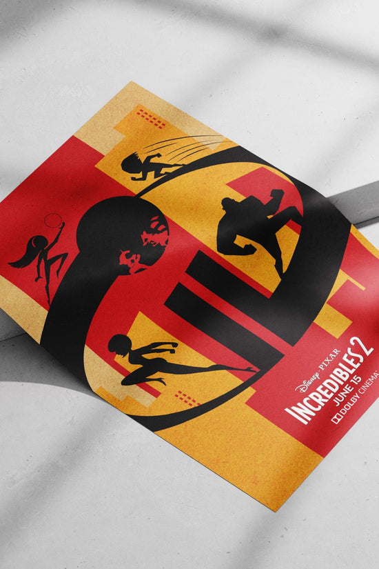Disney-Pixar's "Incredibles 2" franchise. Main Subject: Disney-Pixar's "Incredibles 2" franchise. Matte poster print —
