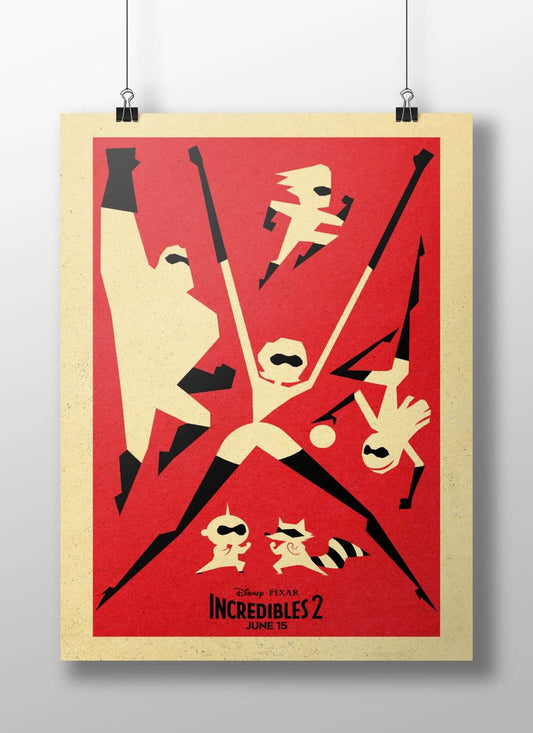 Disney Pixar's Incredibles 2 featuring the Parr family characters (Mr. Incredible, Elastigirl, Dash, Violet, and Frozone)