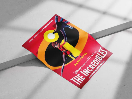 Elastigirl from The Incredibles Main Subject: Elastigirl from The Incredibles Matte poster print — Superhero wall art India