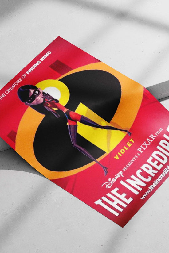Violet, a character from Disney-Pixar's *The Incredibles* franchise. Main Subject: Violet, a character from Disney-Pixar's