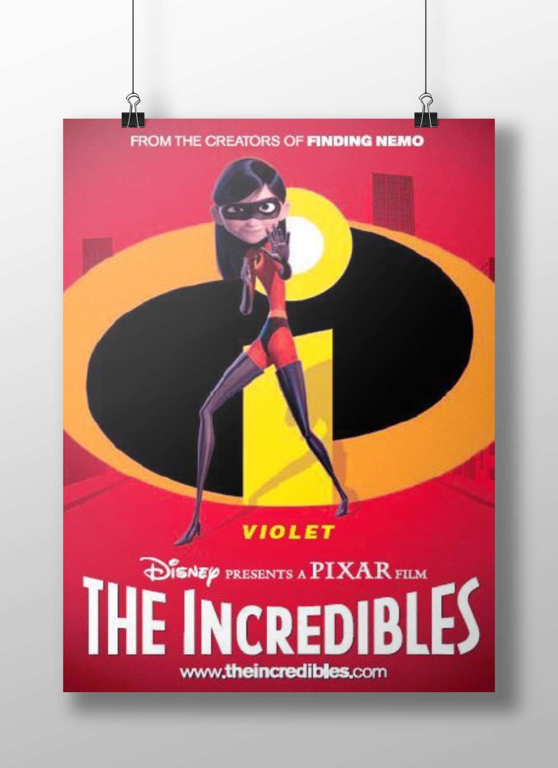 Violet, a character from Disney-Pixar's *The Incredibles* franchise. Main Subject: Violet, a character from Disney-Pixar's