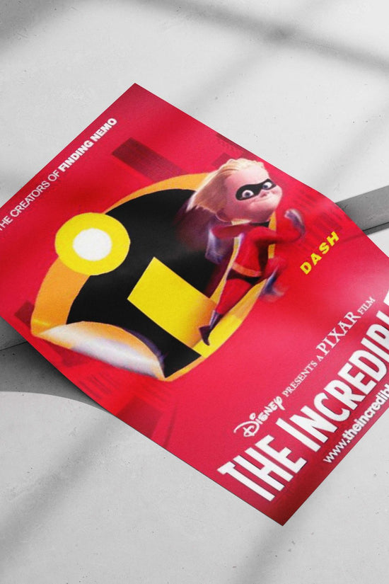 Dash from The Incredibles (Pixar franchise) Main Subject: Dash from The Incredibles (Pixar franchise) Matte poster print —