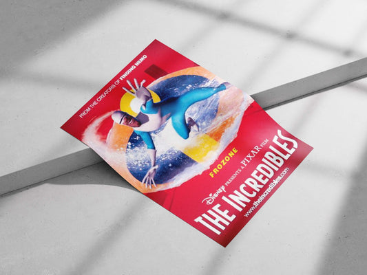 Frozone from The Incredibles Main Subject: Frozone from The Incredibles Matte poster print — Superhero wall art India |
