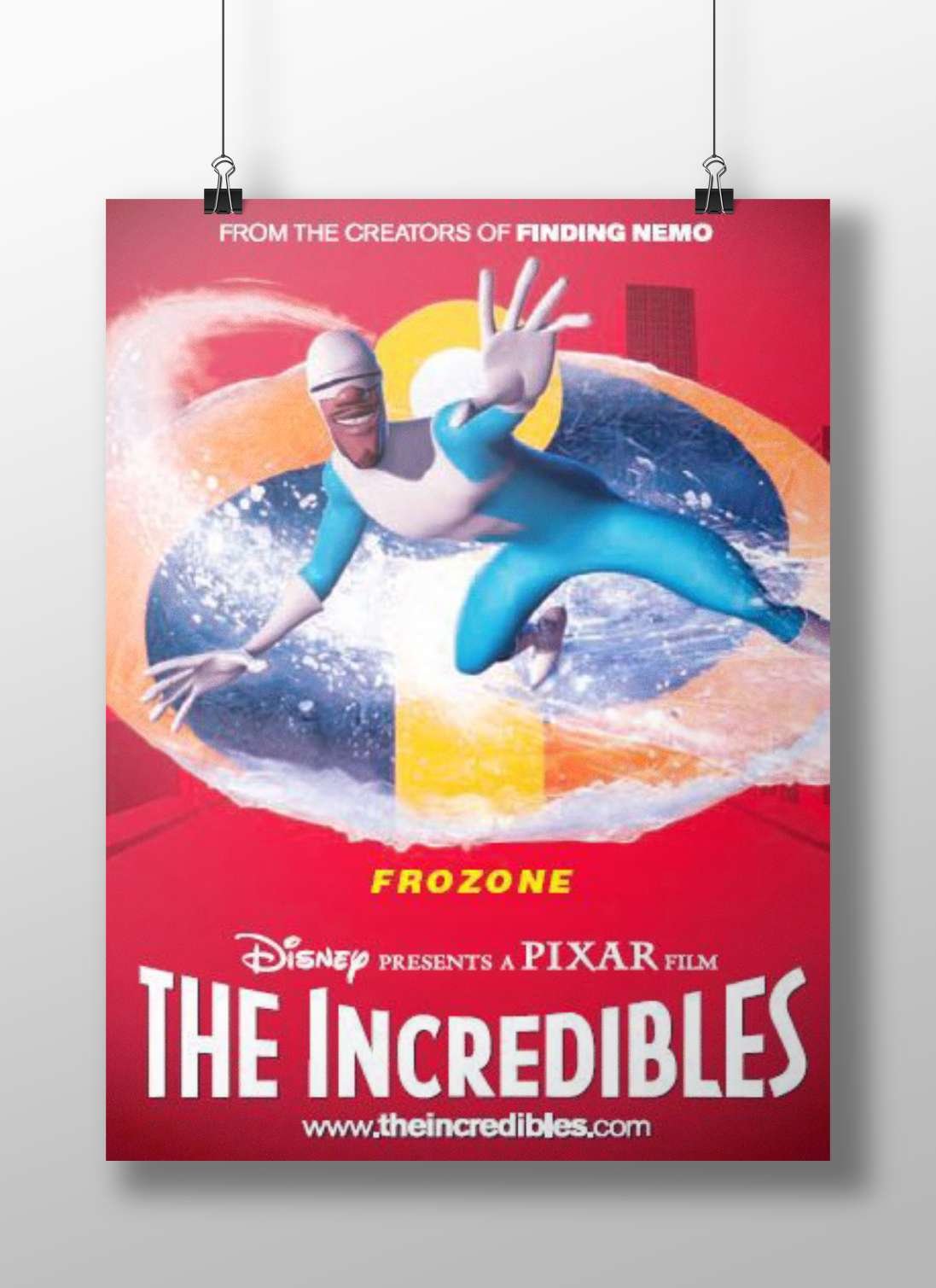 Frozone from The Incredibles Main Subject: Frozone from The Incredibles Matte BoizzBoard rigid print — Superhero wall art