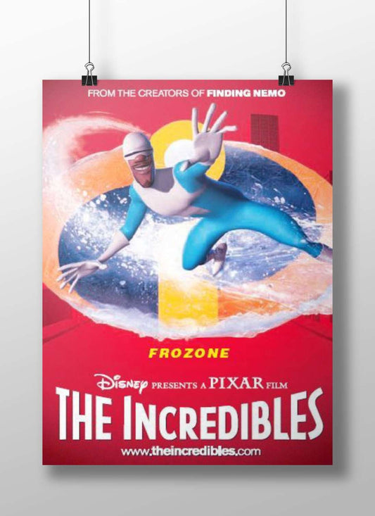 Frozone from The Incredibles Main Subject: Frozone from The Incredibles Matte BoizzBoard rigid print — Superhero wall art