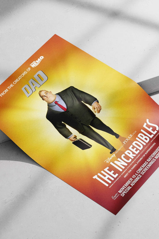 Mr. Parr (from The Incredibles) Main Subject: Mr. Parr (from The Incredibles) Matte poster print — Superhero wall art India